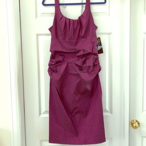 Purple rushed special occasion cocktail dress